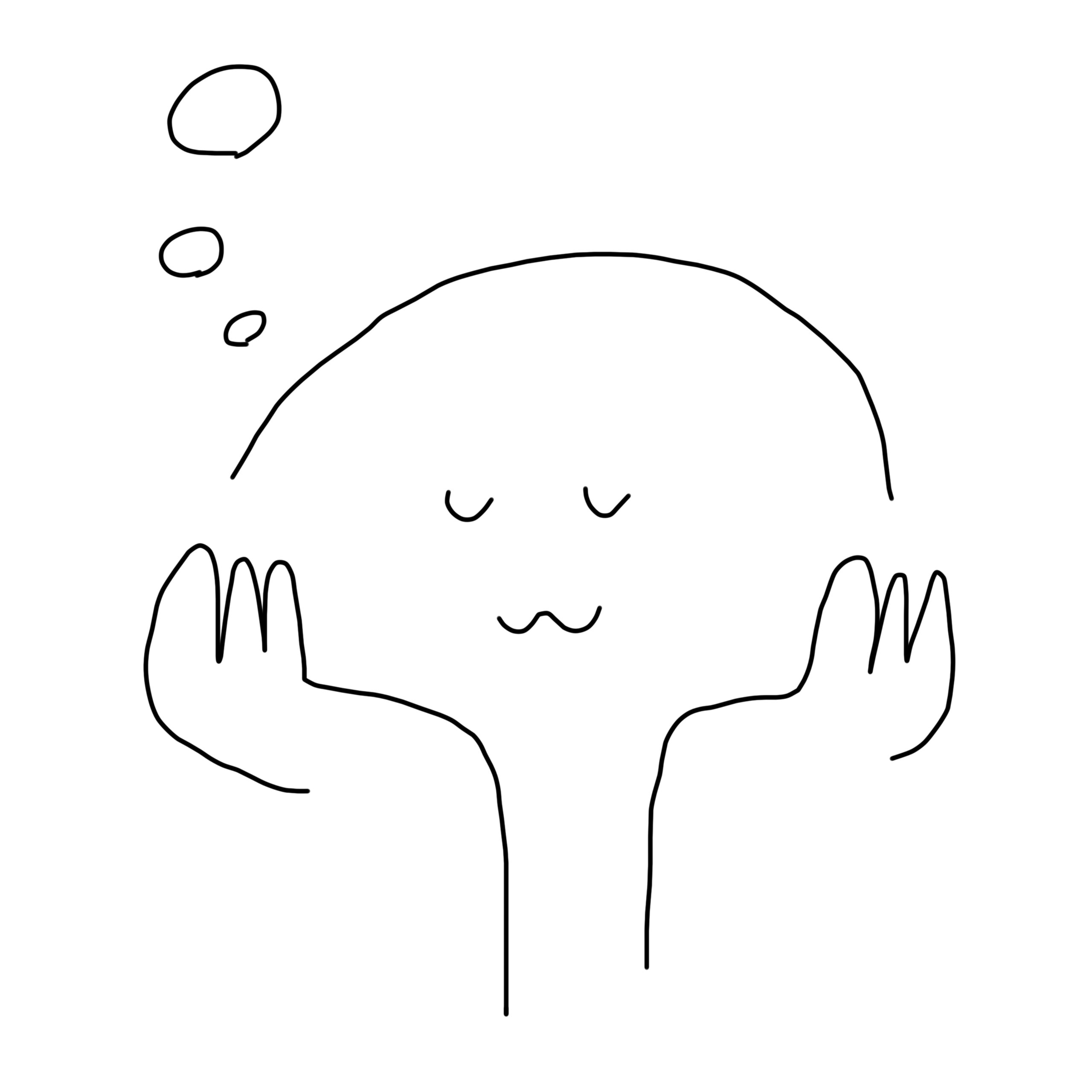 目を閉じている顔のイラスト