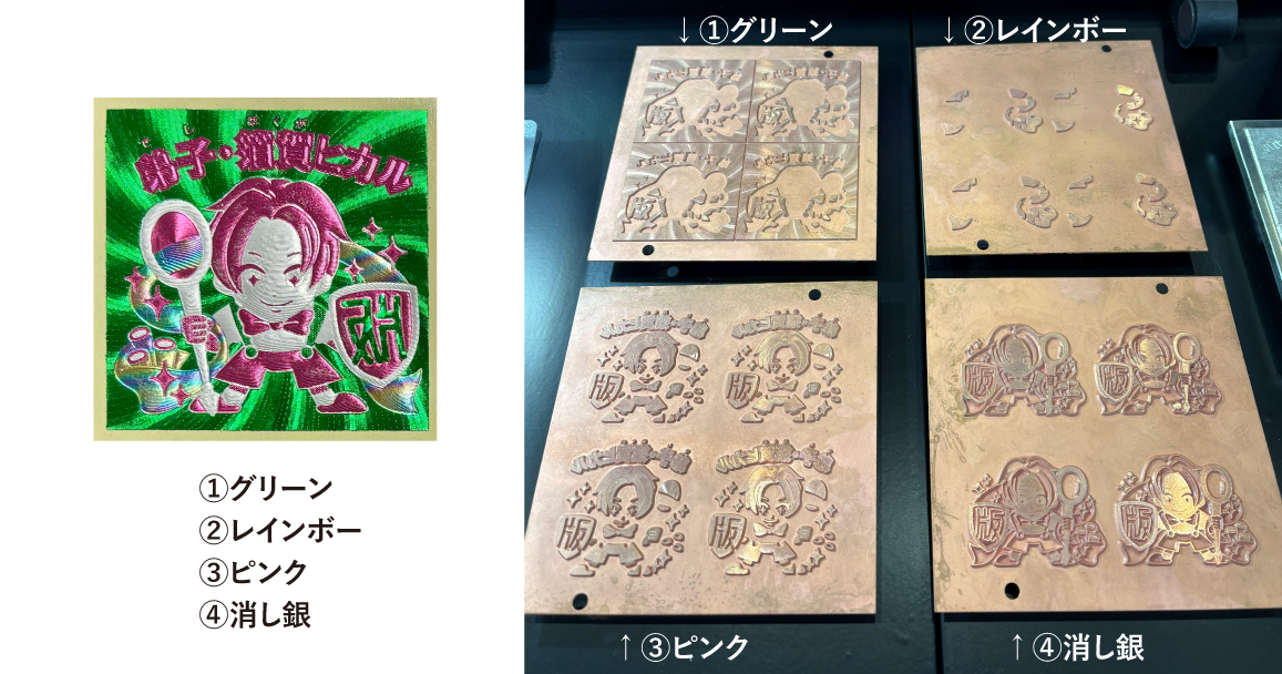 ビックリマン風シール 彩光腐食4種
