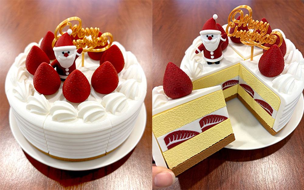 3DP製クリスマスケーキ(断面あり)