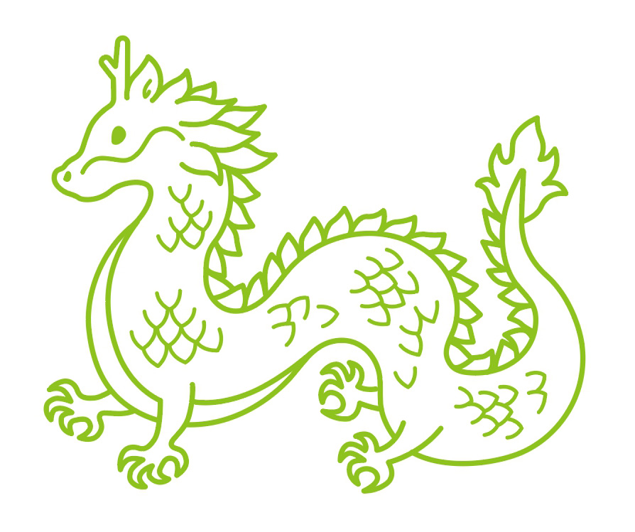 手足の生えた龍の絵柄