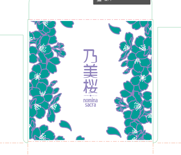 桜の絵柄の元データ エンボス部分とデボス部分が色分けされている