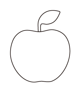 りんごの形の線画