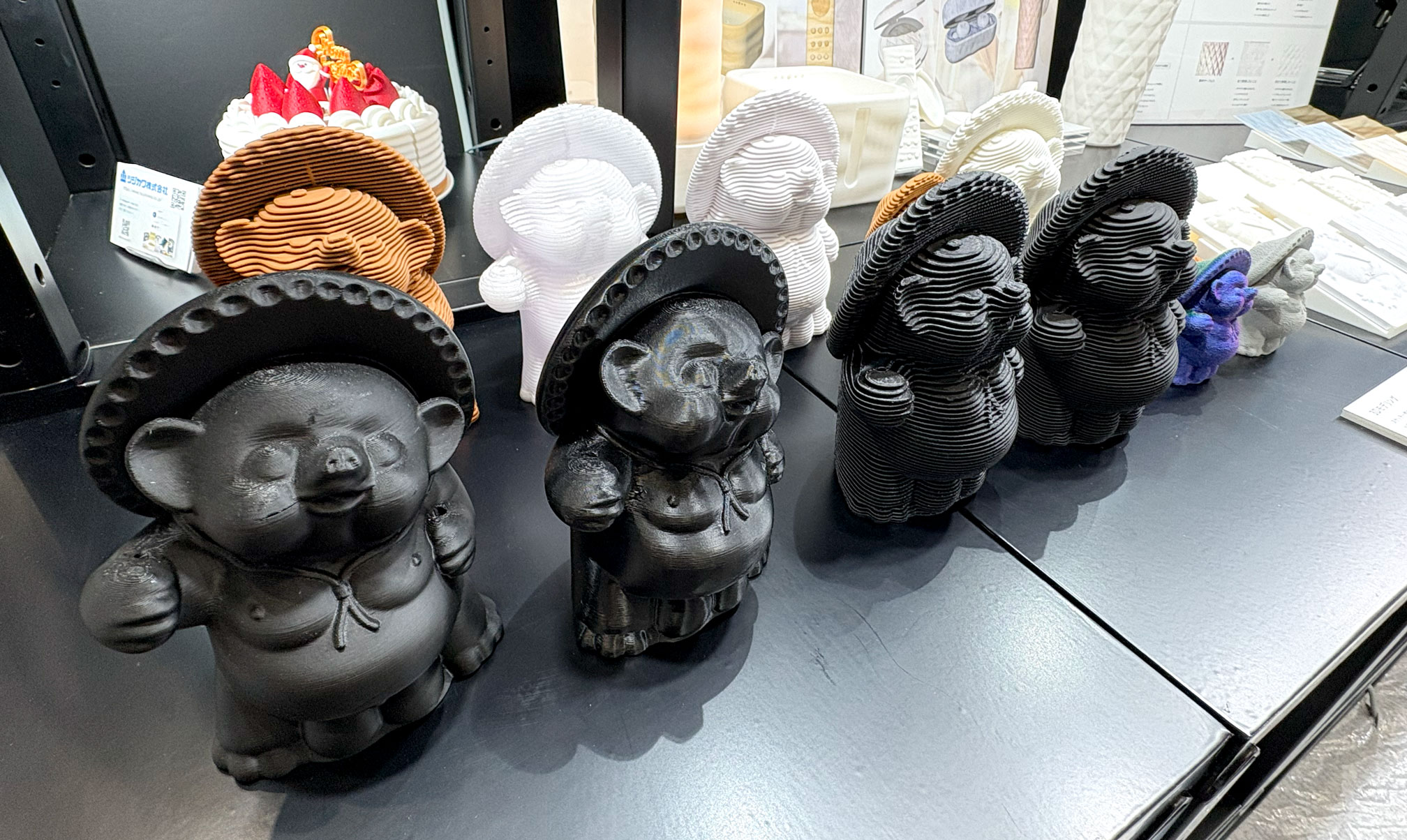 3DP造形　材料違いのタヌキ